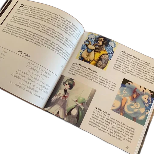 concept art, book, page, displaying, list, creators, three, illustrations transparent PNG cut-out