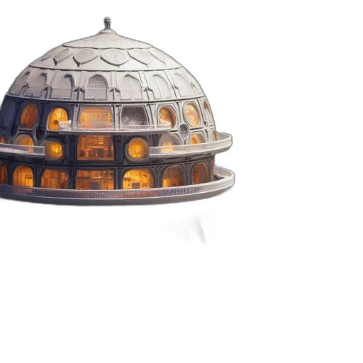hat, crown, food, umbrella, 3d render, concept art, outer space, intricately transparent PNG cut-out
