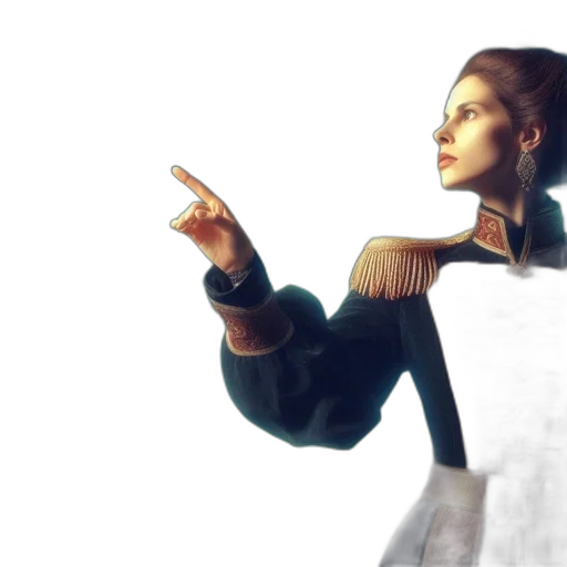 staff, concept art, 3d render, fantasy art, photorealistic, outer space, golden, woman transparent PNG cut-out