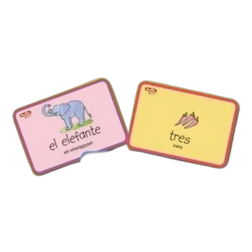 pastel, spanish, flash, cards, featuring, colorful, images, words transparent PNG cut-out
