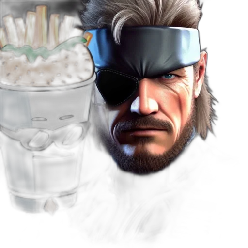 face, weapon, food, concept art, cyberpunk, 3d render, pixel art, two transparent PNG cut-out