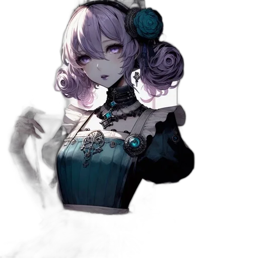 staff, dress, mask, flower, concept art, pixel art, fantasy art, anime transparent PNG cut-out