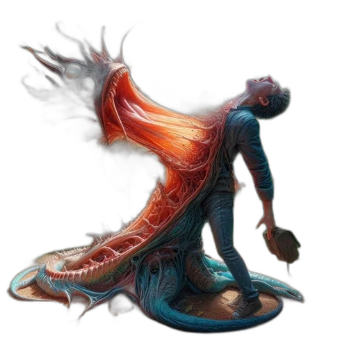 dragon, creature, staff, sword, concept art, fantasy art, 3d render, comic book art transparent PNG cut-out