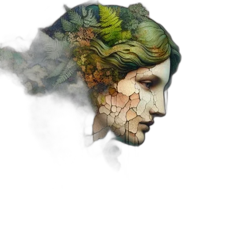 face, mask, crown, fantasy art, watercolor, photorealistic, concept art, fog transparent PNG cut-out