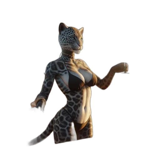 animal, creature, jewelry, 3d render, concept art, fantasy art, photorealistic, leopard-print transparent PNG cut-out