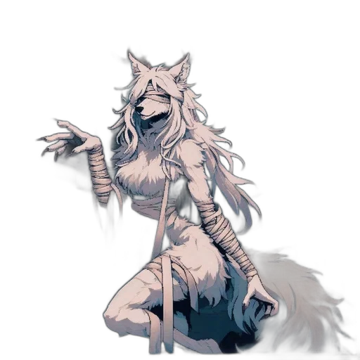 staff, creature, animal, mask, concept art, fantasy art, pixel art, comic book art transparent PNG cut-out