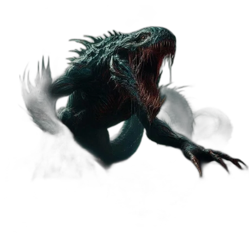 dragon, creature, animal, hair, concept art, fantasy art, 3d render, photorealistic transparent PNG cut-out