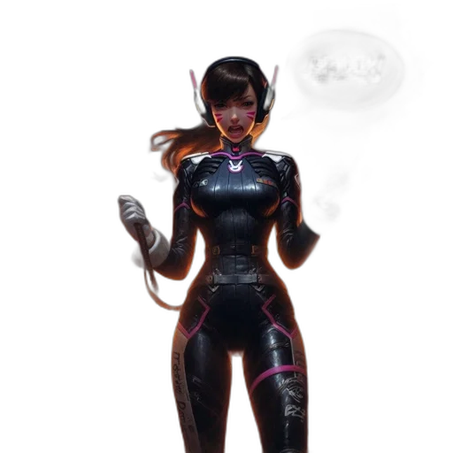 robot, staff, concept art, 3d render, cyberpunk, fantasy art, outer space, neon lights transparent PNG cut-out
