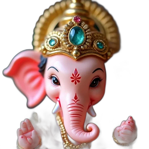staff, 3d render, photorealistic, close-up, pink, elephant, figurine, detailed transparent PNG cut-out