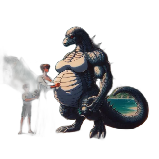 creature, dragon, animal, concept art, fantasy art, pixel art, 3d render, fog transparent PNG cut-out