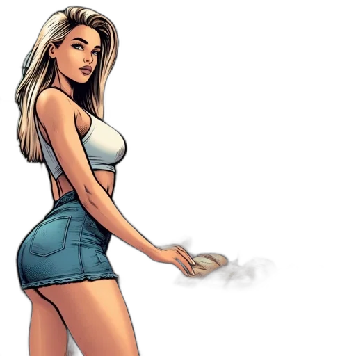 dress, comic book art, concept art, cartoon, fantasy art, fire, illustration, shows transparent PNG cut-out