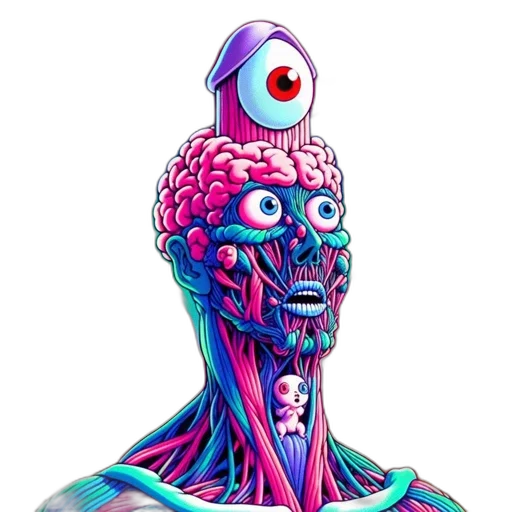 robot, mask, face, creature, vaporwave, concept art, cyberpunk, 3d render transparent PNG cut-out