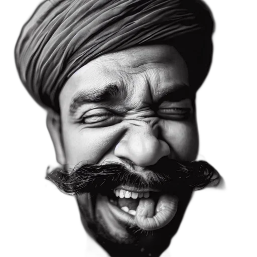 face, hat, mask, staff, pencil sketch, photorealistic, cartoon, comic book art transparent PNG cut-out