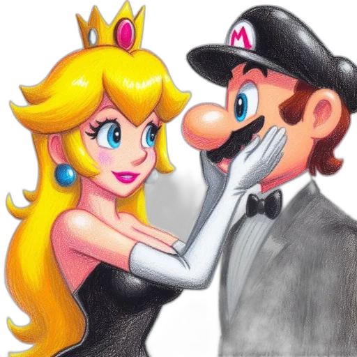 crown, dress, hat, concept art, cartoon, watercolor, pixel art, two transparent PNG cut-out