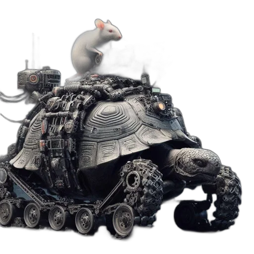 robot, animal, car, weapon, concept art, 3d render, fantasy art, white transparent PNG cut-out