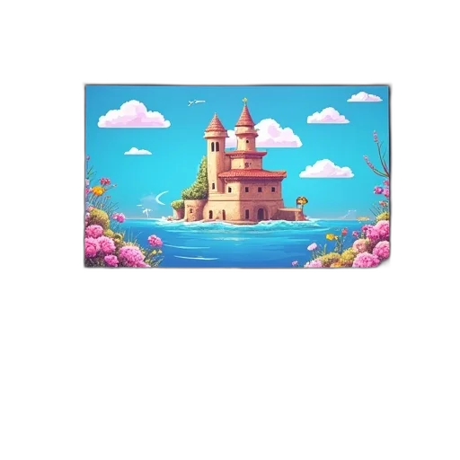 building, furniture, staff, dragon, pixel art, concept art, vaporwave, fantasy art transparent PNG cut-out