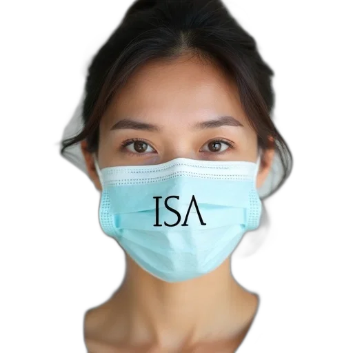 mask, face, person, wearing, surgical, word, isa, covers transparent PNG cut-out