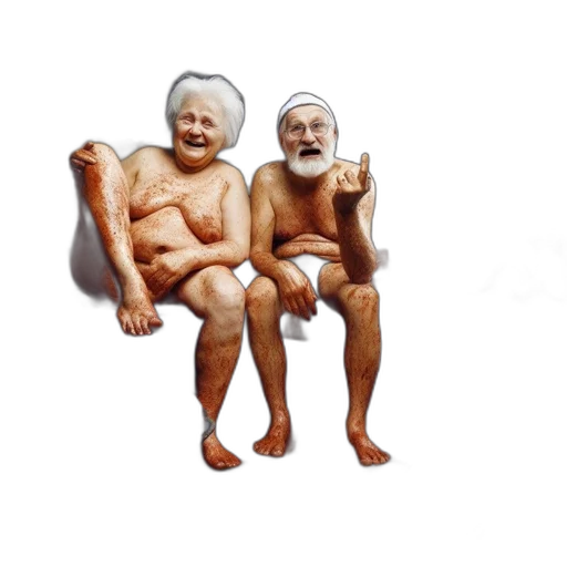 concept art, unusual, indoor, scene, features, two, elders, adorned transparent PNG cut-out