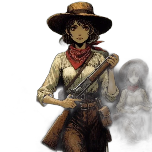 staff, hat, weapon, concept art, fantasy art, comic book art, watercolor, fog transparent PNG cut-out