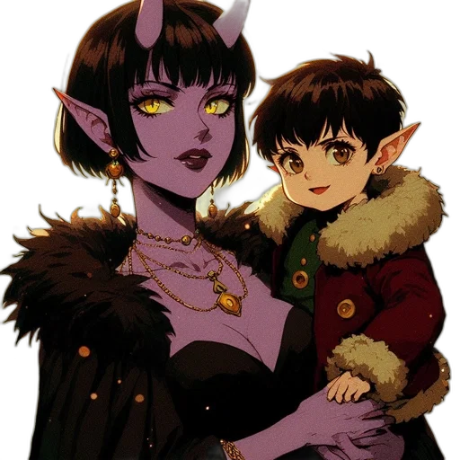 fantasy art, concept art, pixel art, comic book art, dark, two, animated, characters transparent PNG cut-out