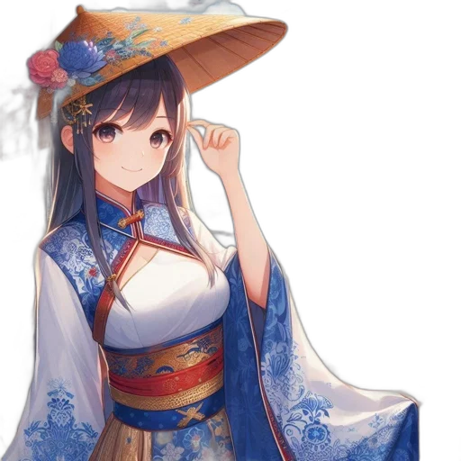 hat, dress, staff, crown, anime, fantasy art, concept art, pixel art transparent PNG cut-out