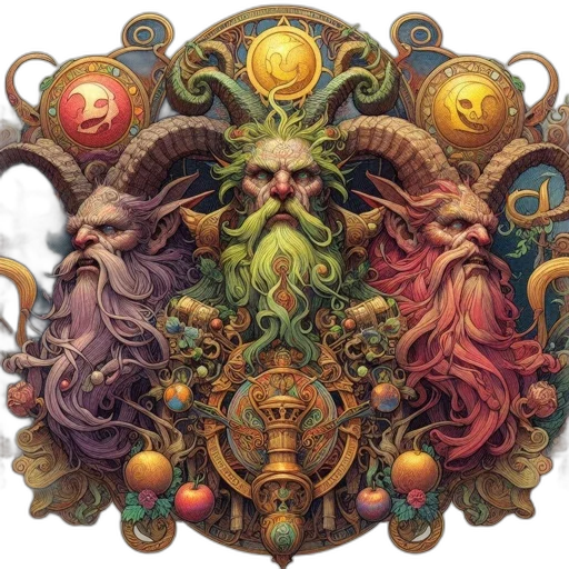 crown, mask, staff, dragon, fantasy art, concept art, pixel art, colorful transparent PNG cut-out