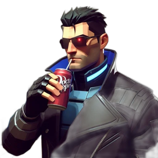 jacket, staff, weapon, face, cyberpunk, concept art, pixel art, comic book art transparent PNG cut-out