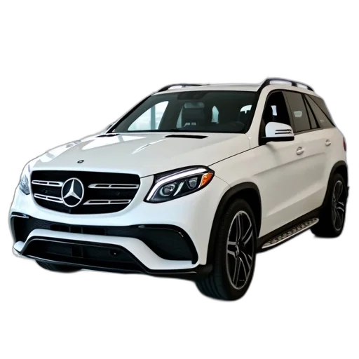 car, 3d render, white, mercedes-benz, suv, black, accents, parked transparent PNG cut-out