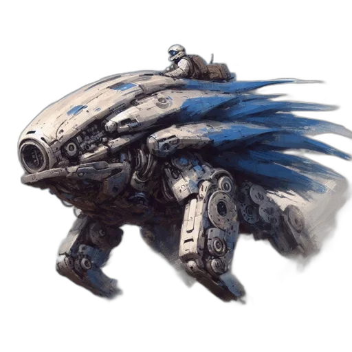 robot, dragon, creature, weapon, concept art, fantasy art, 3d render, watercolor transparent PNG cut-out