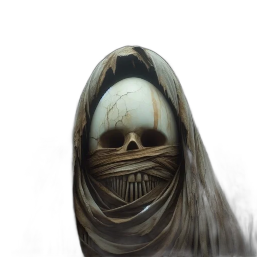 mask, face, creature, hair, concept art, fantasy art, photorealistic, comic book art transparent PNG cut-out