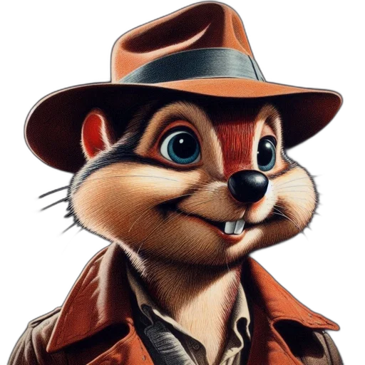 hat, animal, jacket, face, photorealistic, concept art, comic book art, 3d render transparent PNG cut-out