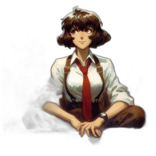 staff, jacket, face, robot, concept art, pixel art, comic book art, anime transparent PNG cut-out