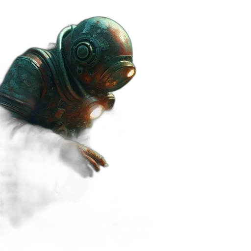 robot, mask, creature, face, concept art, fantasy art, watercolor, 3d render transparent PNG cut-out