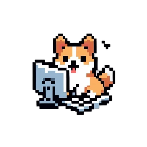 robot, animal, staff, pixel art, vaporwave, cyberpunk, concept art, monochrome transparent PNG cut-out