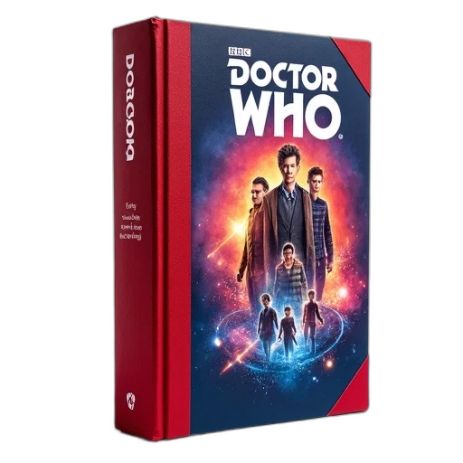 outer space, red, blue, hardcover, book, spine, reads, doctor transparent PNG cut-out