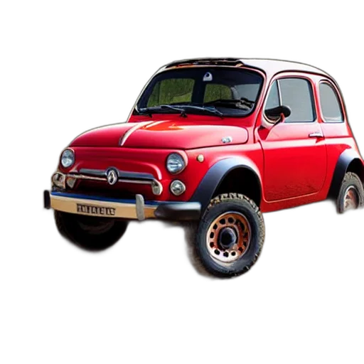 car, animal, photorealistic, 3d render, fiat, offroad, truck, uncropped transparent PNG cut-out