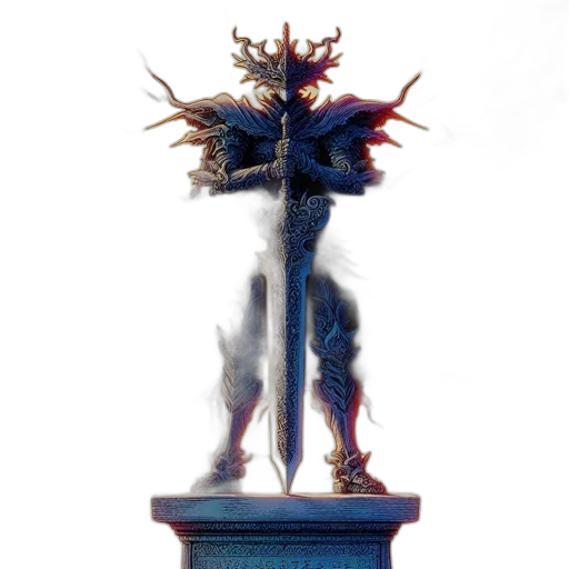 sword, crown, staff, weapon, concept art, fantasy art, pixel art, 3d render transparent PNG cut-out