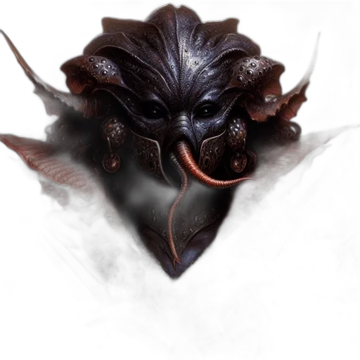 mask, dragon, face, creature, concept art, fantasy art, photorealistic, 3d render transparent PNG cut-out