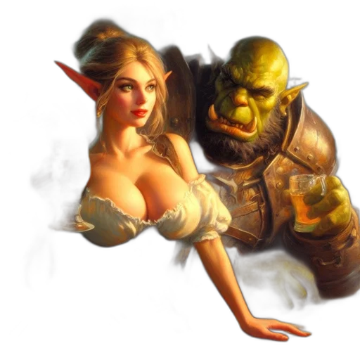 fantasy art, concept art, pixel art, photorealistic, underwater, fantastical, tavern, young transparent PNG cut-out