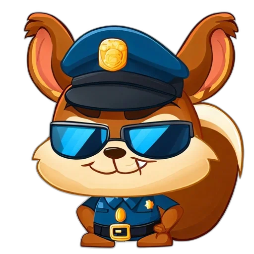staff, hat, animal, concept art, cartoon, 3d render, pixel art, anthropomorphic transparent PNG cut-out
