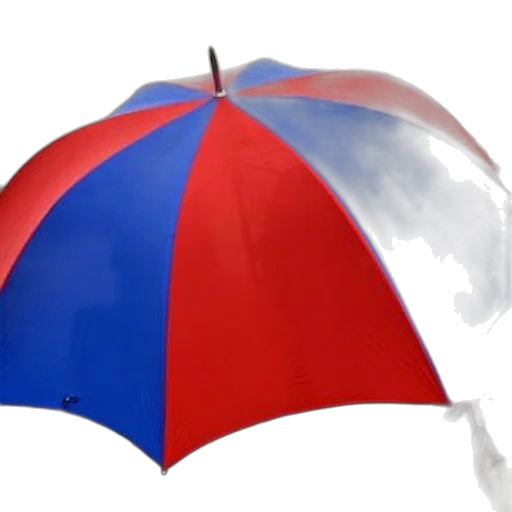 umbrella, staff, jacket, 3d render, photorealistic, rain, red, blue transparent PNG cut-out