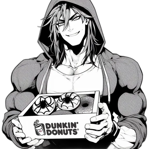 food, comic book art, cartoon, anime, concept art, illustrated, man, long transparent PNG cut-out