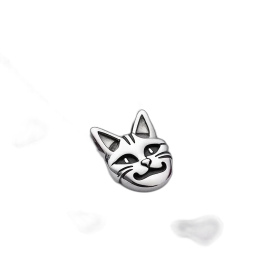 jewelry, staff, silver, pendant, cat, face, design, hanging transparent PNG cut-out