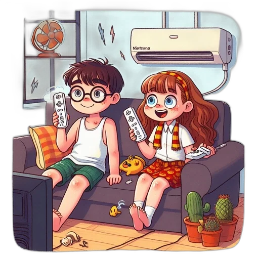 furniture, pixel art, concept art, cartoon, comic book art, fire, two, children transparent PNG cut-out