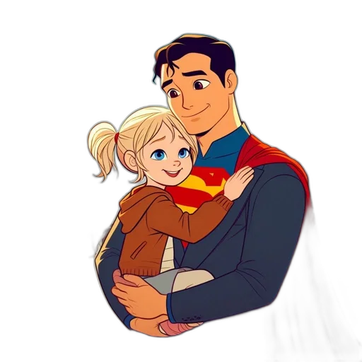 comic book art, cartoon, concept art, pixel art, man, superman-like, costume, holds transparent PNG cut-out