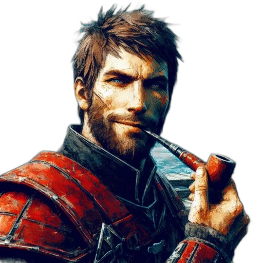 sword, face, weapon, concept art, fantasy art, photorealistic, comic book art, red transparent PNG cut-out