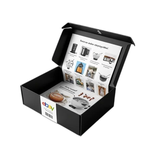 jewelry, black, box, white, label, featuring, word, ebay transparent PNG cut-out