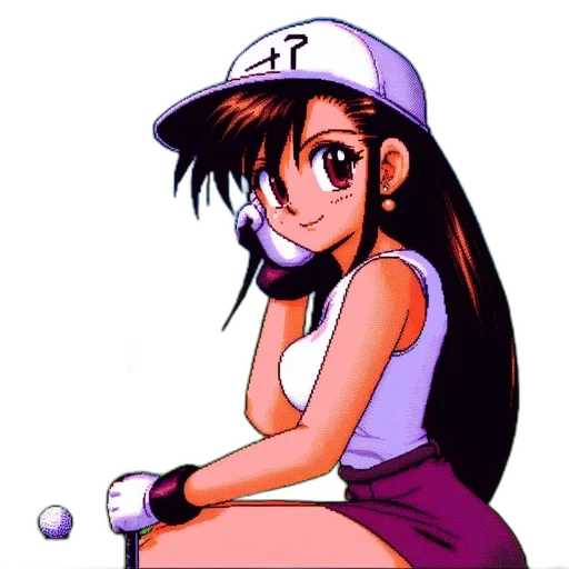 hat, dress, staff, anime, vaporwave, pixel art, cartoon, animated transparent PNG cut-out