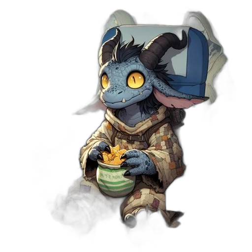 mask, dragon, concept art, fantasy art, pixel art, watercolor, unusual, creature transparent PNG cut-out