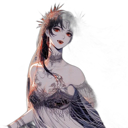 dress, jewelry, mask, crown, concept art, fantasy art, watercolor, anime transparent PNG cut-out